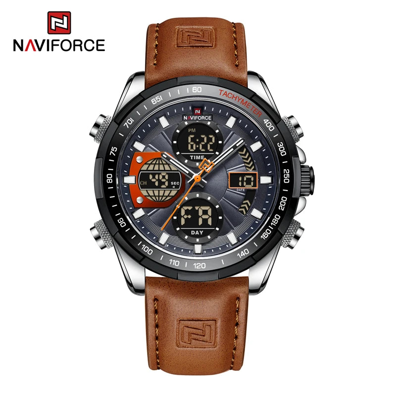 Men’s Military Sport Quartz Watch With Leather Band