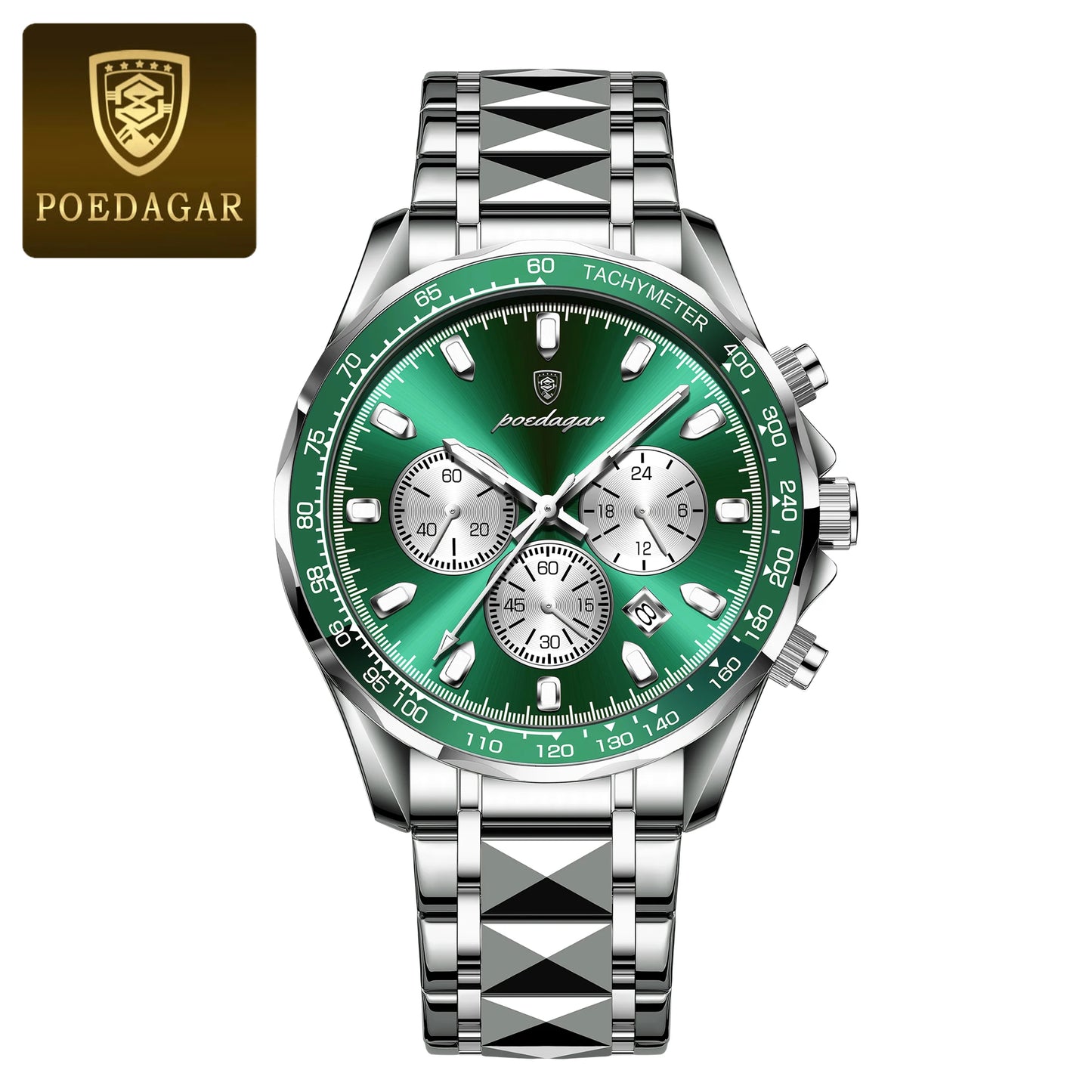 Men’s Stainless Steel Chronograph Watch With Date
