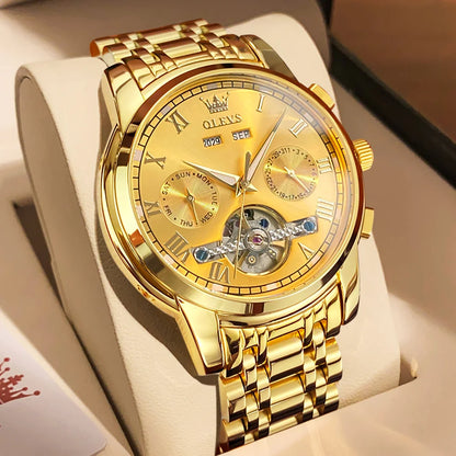 Men's Automatic Skeleton Watch With Stainless Steel Band
