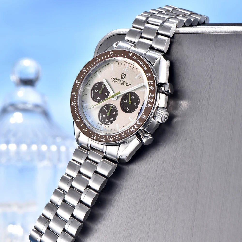 Men’s Vintage Quartz Chronograph Watch With Sapphire