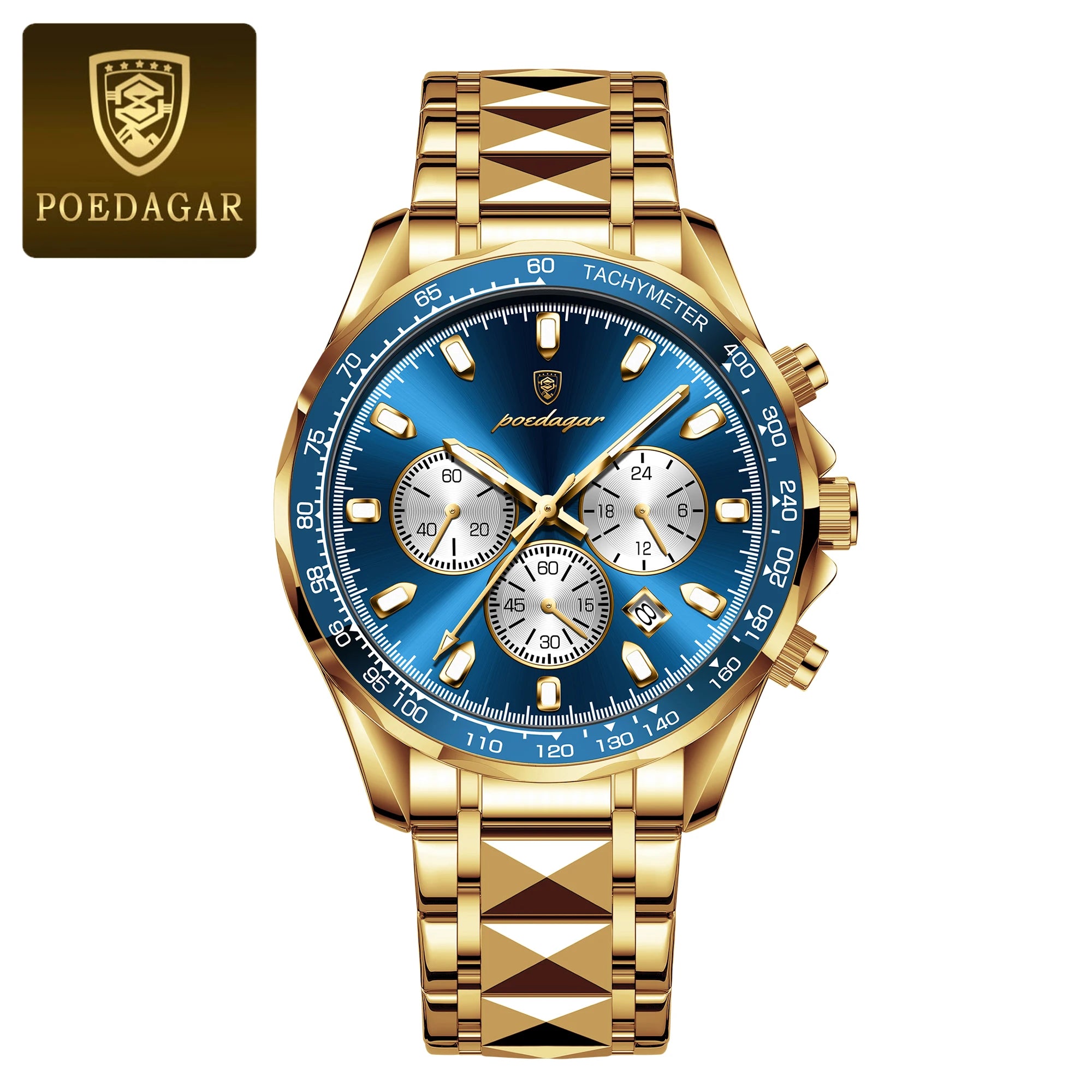 Men’s Stainless Steel Chronograph Watch With Date