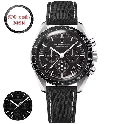 Men's Moon Chronograph Watch Quartz With Sapphire Glass