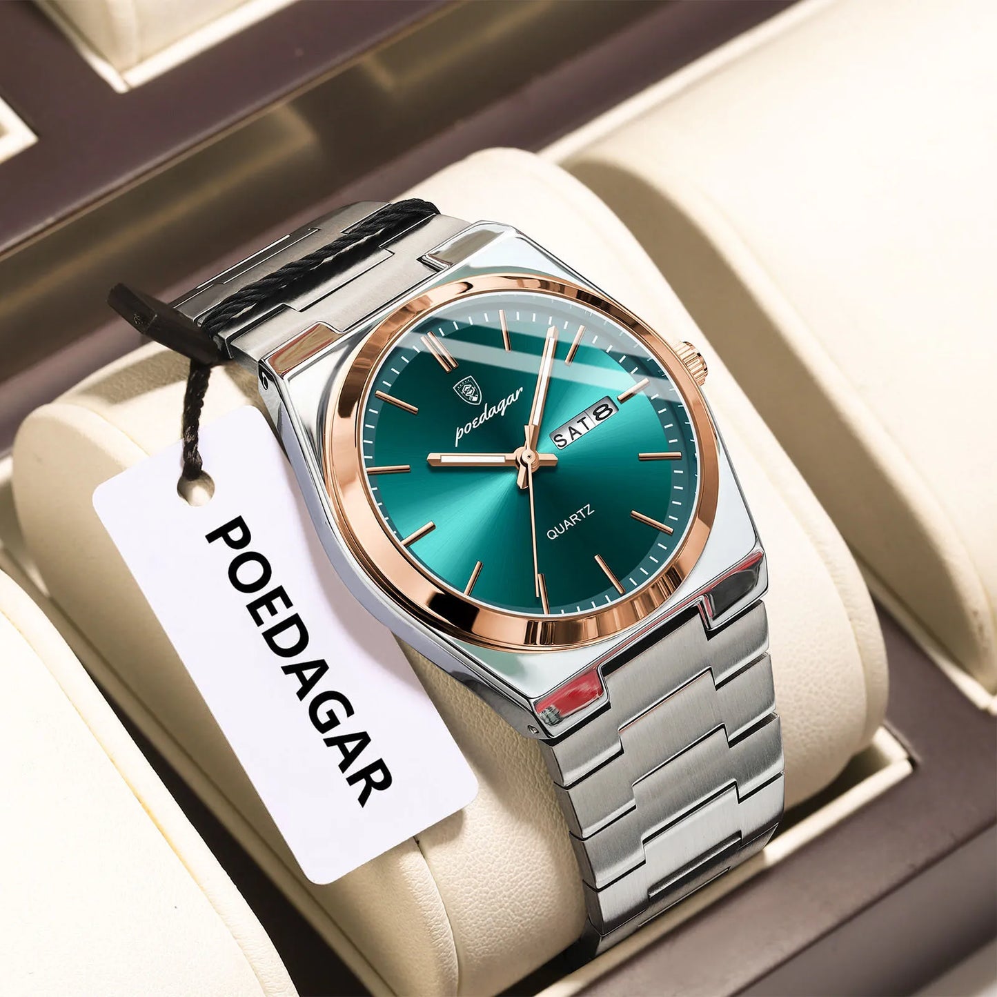 Men's Stainless Steel Quartz Watch With Date & Week