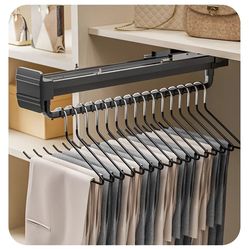 Adjustable Pull-Out Wardrobe Clothes Rail For Trousers