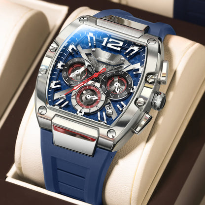 Men's Chronograph Quartz Watch With Silicone Strap