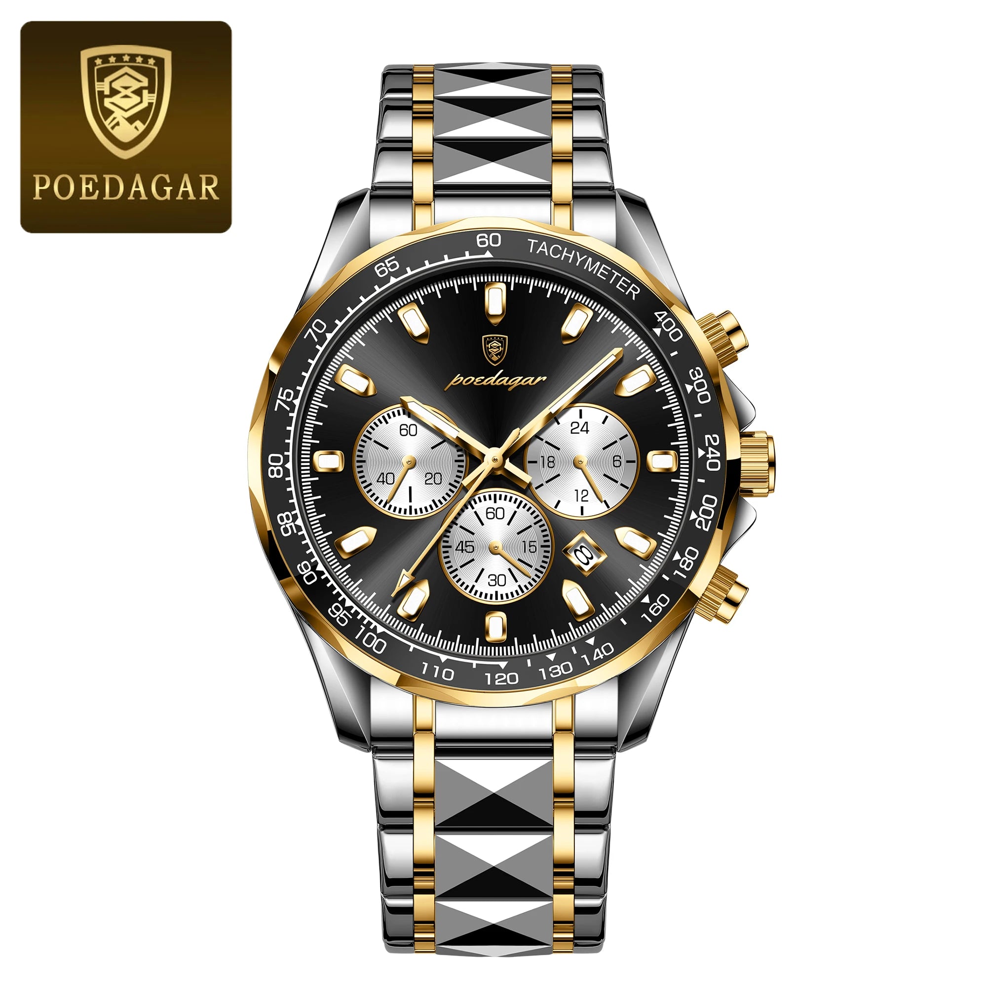 Men’s Stainless Steel Chronograph Watch With Date