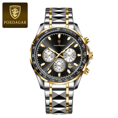 Men’s Stainless Steel Chronograph Watch With Date