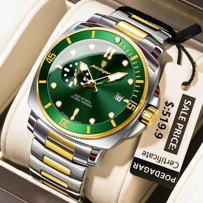 Men’s Stainless Steel Sports Watch – Luminous, 3Bar Water Resistant