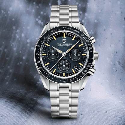 Men’s Stainless Steel Moonphase Chronograph Watch