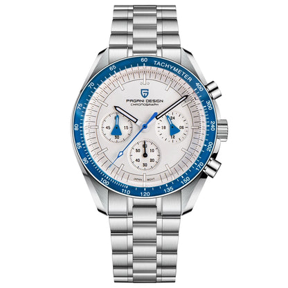 Men’s Stainless Steel Moonphase Chronograph Watch