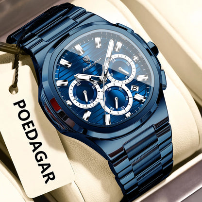Men’s Stainless Steel Chronograph Watch With Date