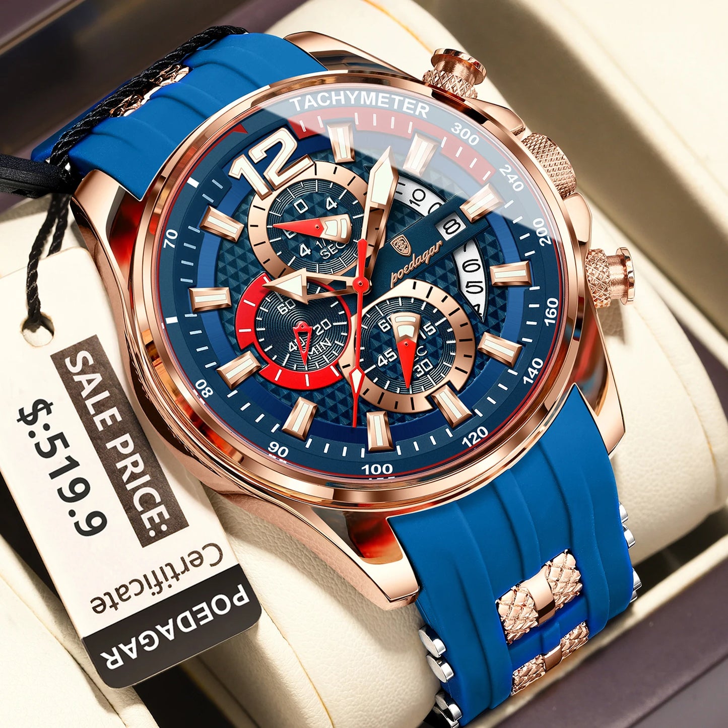 Men’s Chronograph Sports Watch Quartz Waterproof Luminous