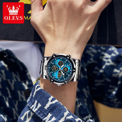 Men's Analog-Digital Watch Waterproof With Alarm