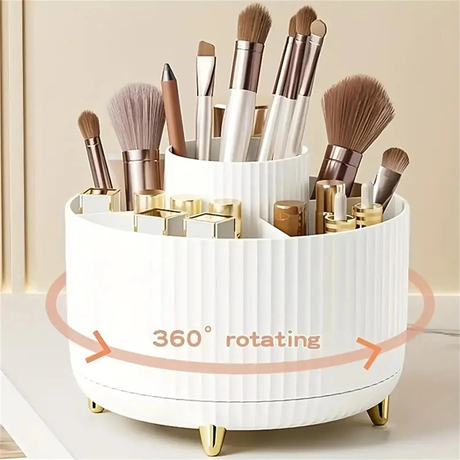 360° Rotating Makeup Organizer Plastic Cosmetic Holder