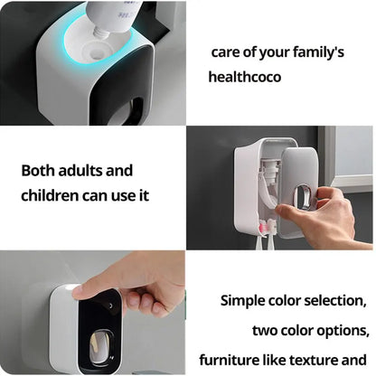 Automatic Toothpaste Dispenser With Wall-Mount Holder
