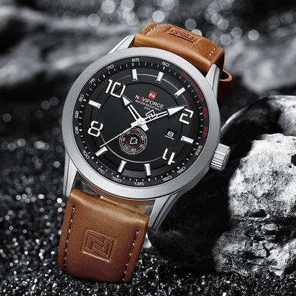 Men’s Sport Quartz Watch With PU Leather Strap