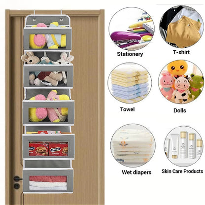 Over Door Hanging Organizer with 5 Large Storage Pockets