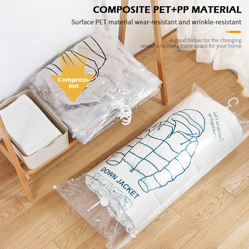 Hanging Vacuum Storage Bags for Clothes – Space-Saving Closet