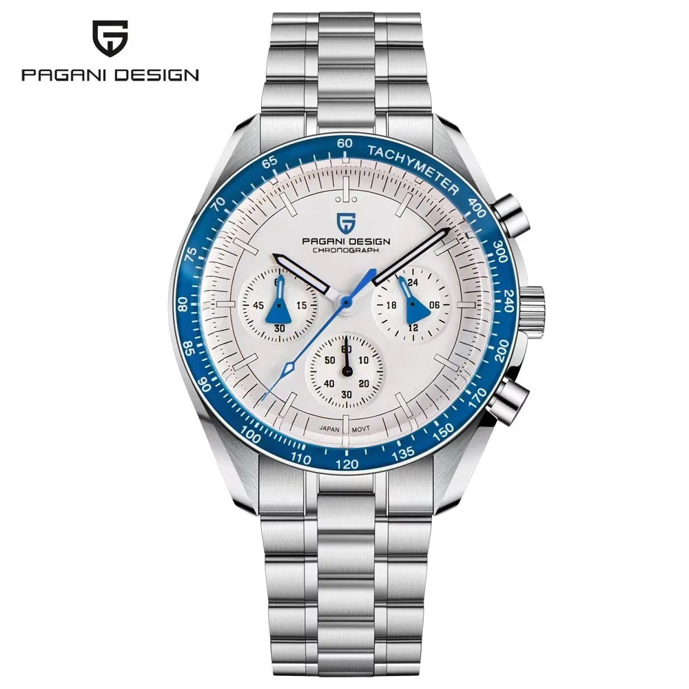 Men's Moon Chronograph Watch Quartz With Sapphire Glass
