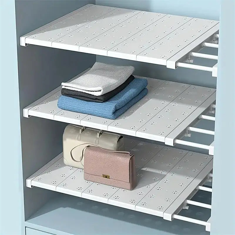 Expandable Punch-Free Wardrobe Shelf Divider Organizer
