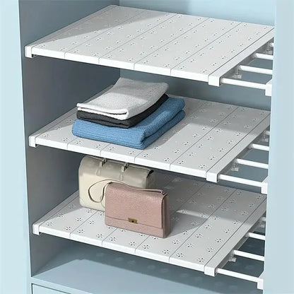 Expandable Punch-Free Wardrobe Shelf Divider Organizer