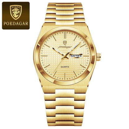 Men’s Stainless Steel Quartz Watch – Luminous, 3Bar