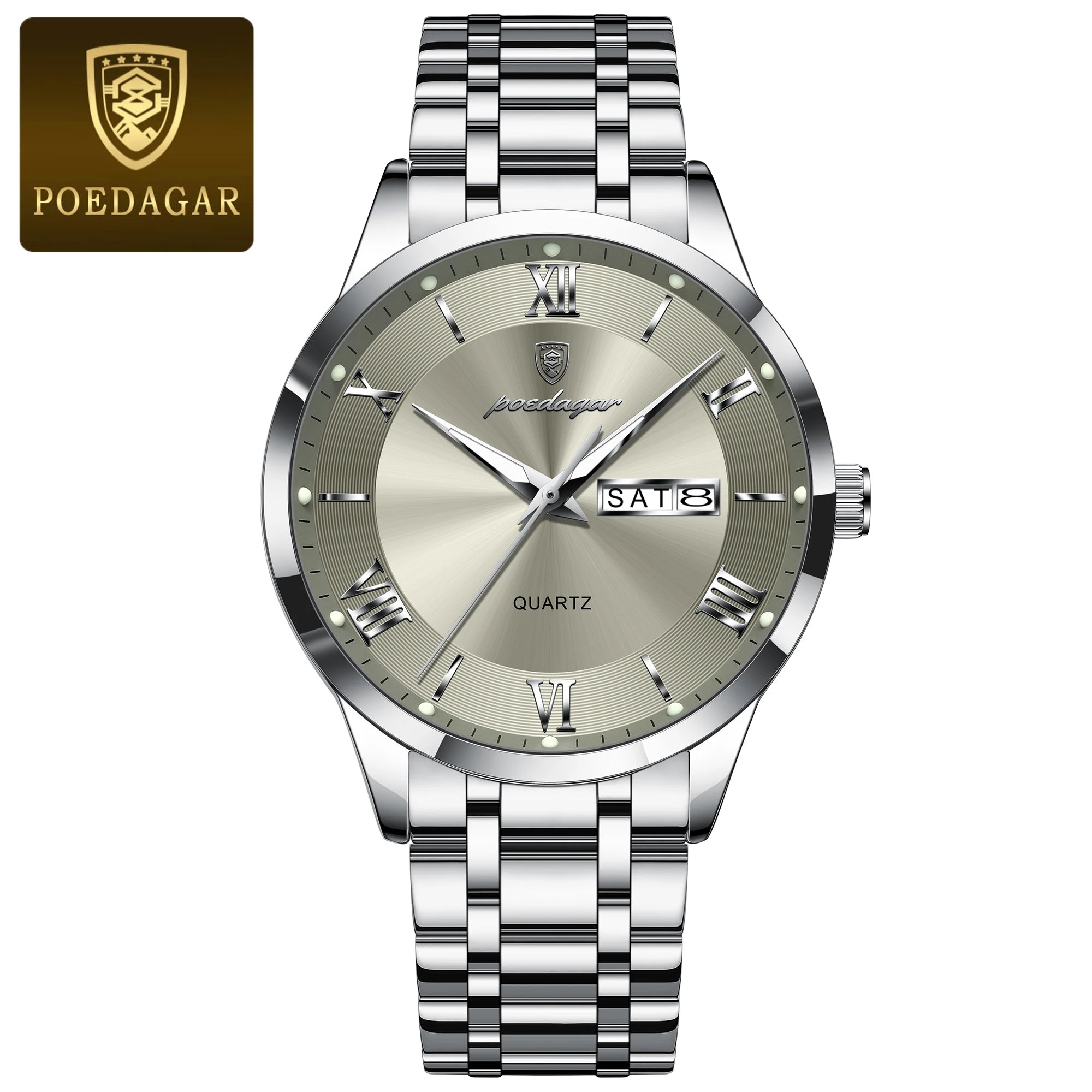 Men’s Stainless Steel Quartz Watch With Date Display