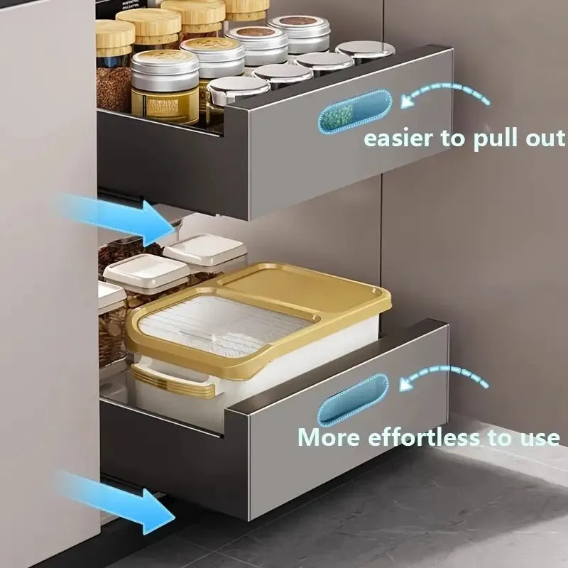 Pull-Out Kitchen Cabinet Organizer Shelf With Sliding Rail