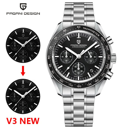 Men’s Moon Chronograph Watch Quartz 100M Waterproof