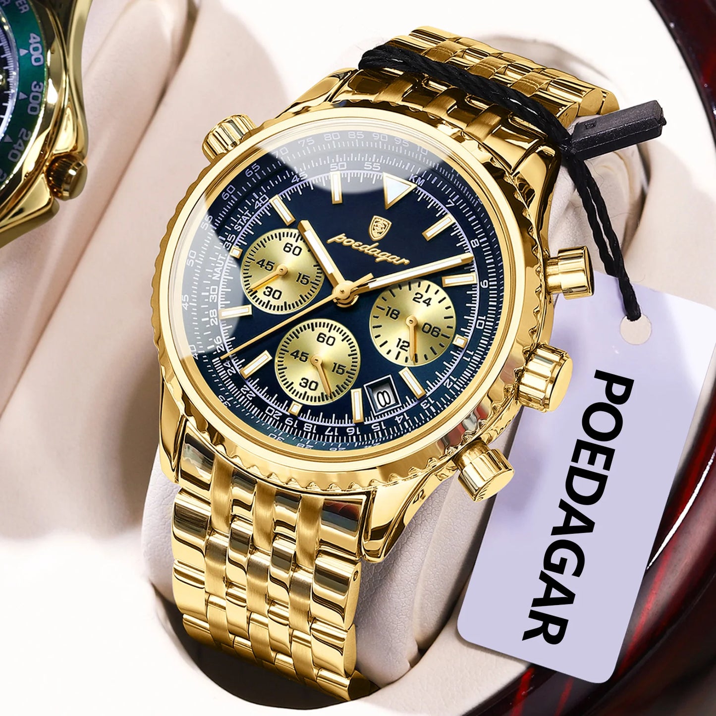 Men's Stainless Steel Chronograph Watch With Date