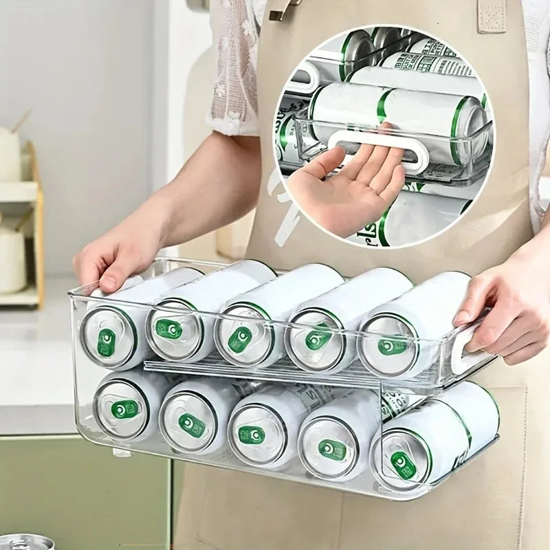 Stackable Soda Can Dispenser for Fridge Storage