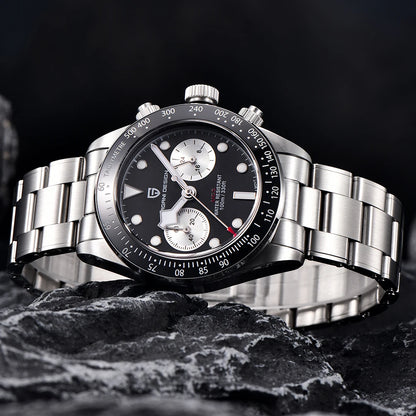 Men’s Panda Dial Quartz Chronograph Watch Sapphire
