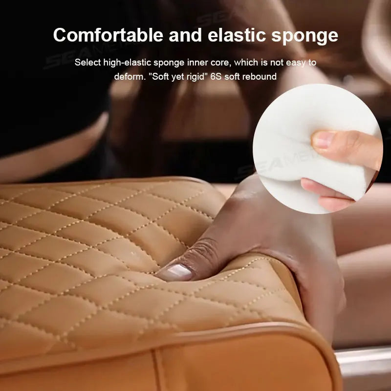 Car Center Console Armrest Cushion With Dual Cup Holder