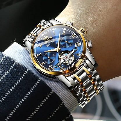 Men's Automatic Skeleton Watch With Stainless Steel Band