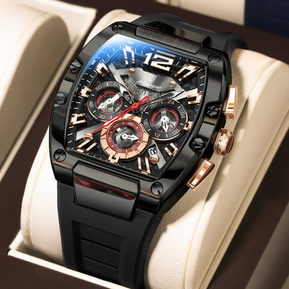 Men's Chronograph Quartz Watch With Silicone Strap