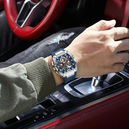 Men's Chronograph Quartz Watch With Silicone Strap