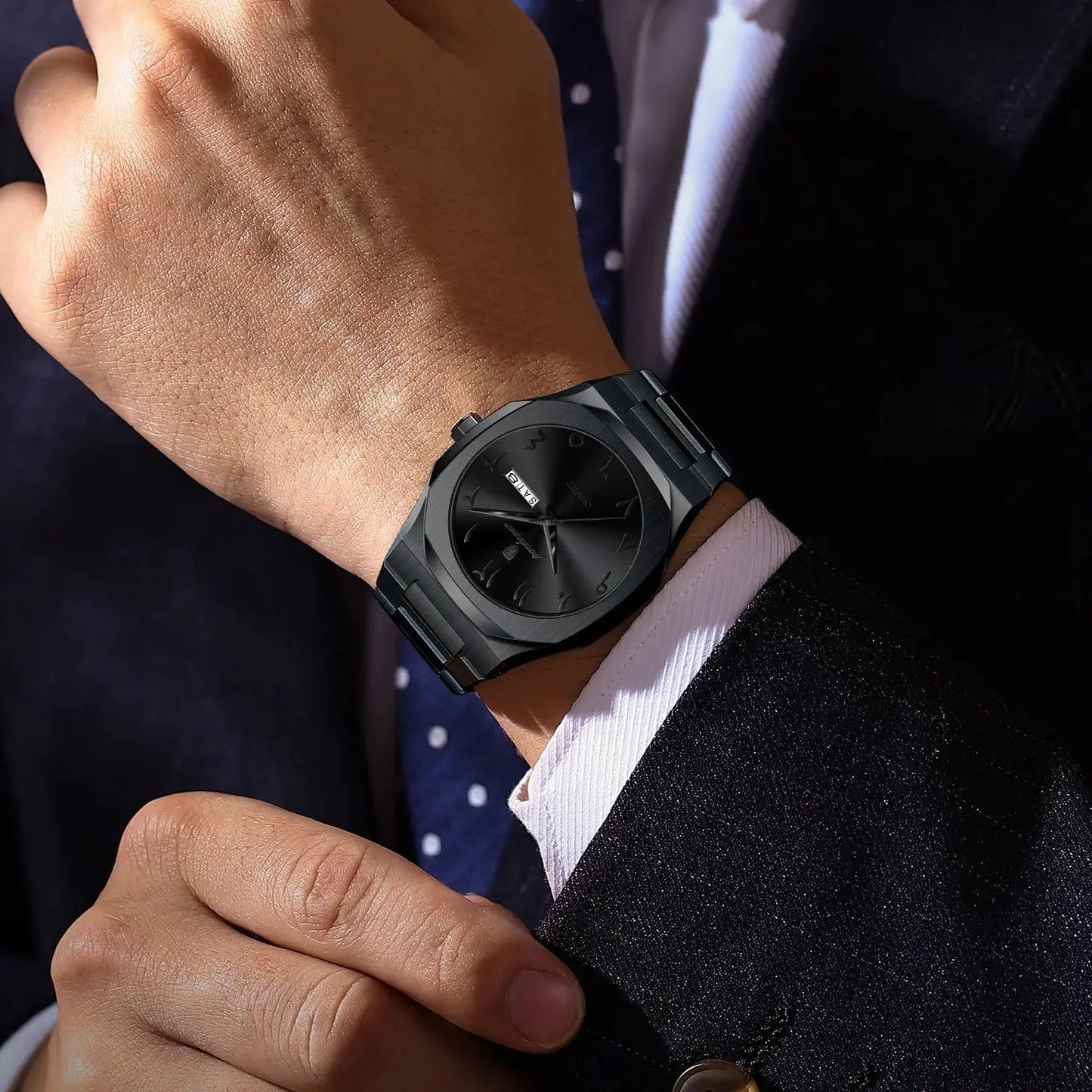 Men's Military Quartz Watch Stainless Steel Waterproof