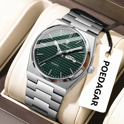 Men’s Stainless Steel Quartz Watch – Luminous, 3Bar