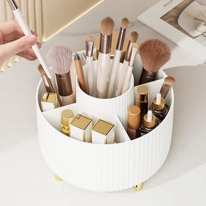 360° Rotating Makeup Organizer Box With Multi Compartments