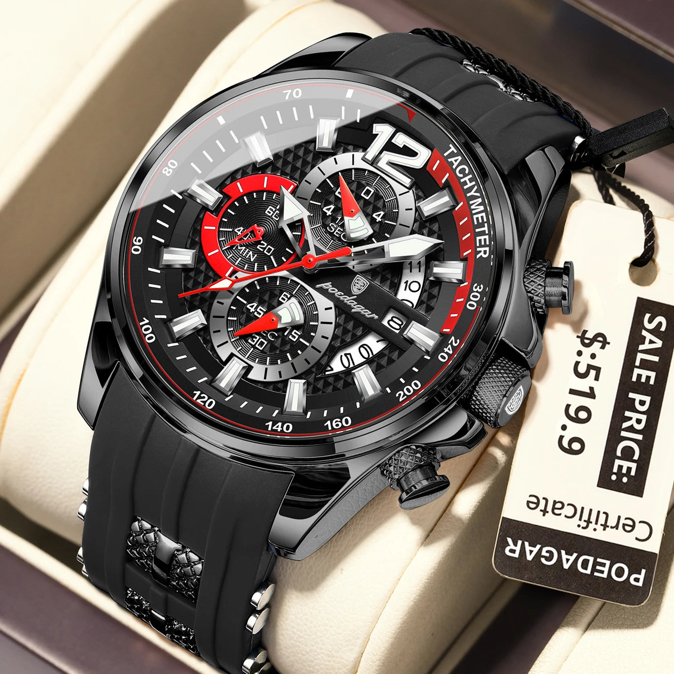Men’s Chronograph Sports Watch Quartz Waterproof Luminous