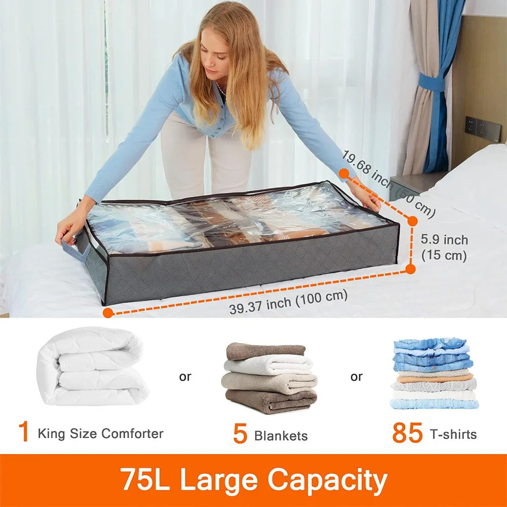 Underbed Non-Woven Storage Bag Clothing Organizer