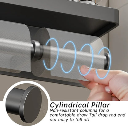 Aluminum Toilet Paper Holder With Shelf Phone Stand