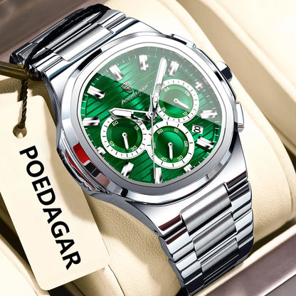 Men’s Stainless Steel Chronograph Watch With Date