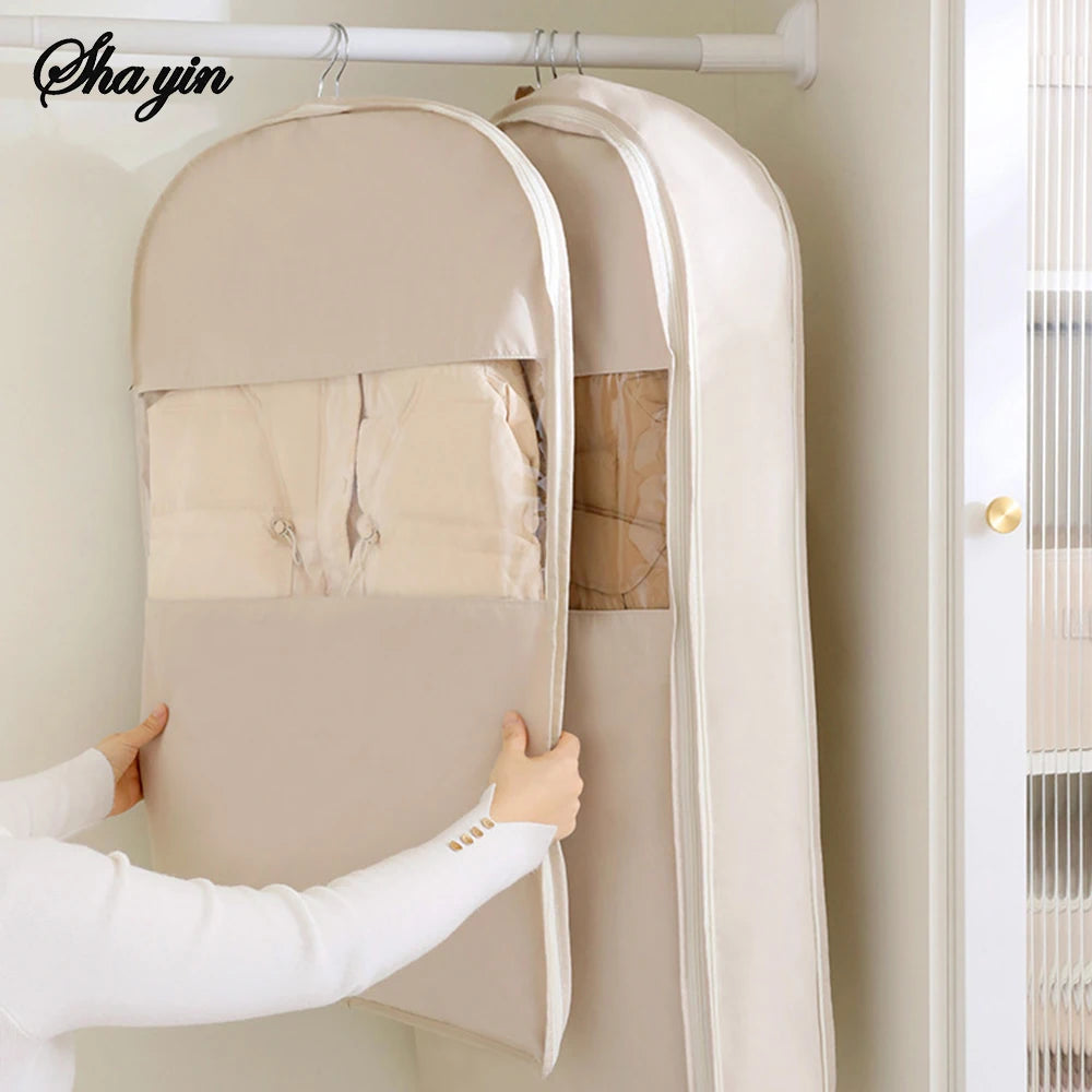Visible Hanging Garment Bag Dust Cover Clothes Organizer