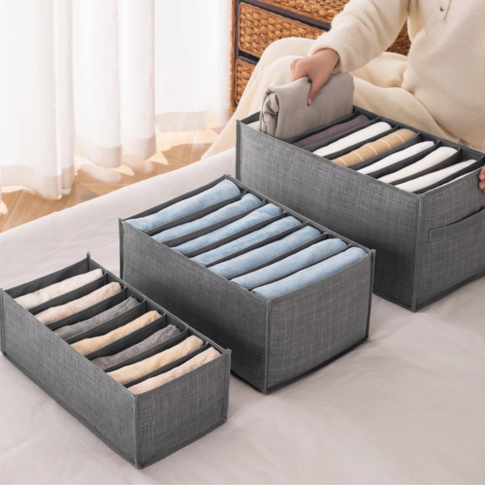 Foldable Closet Clothes Organizer Storage Box With Handles