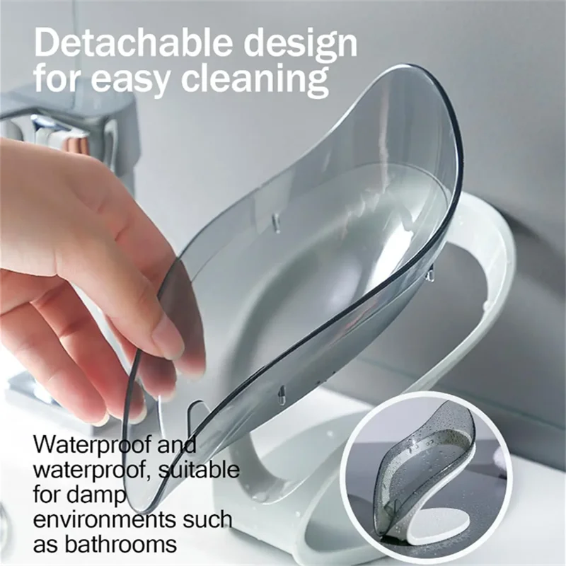 Leaf Design Suction Soap Dish with Fast Drainage