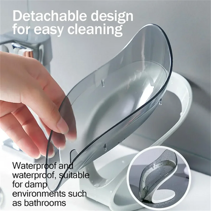 Leaf Design Suction Soap Dish with Fast Drainage