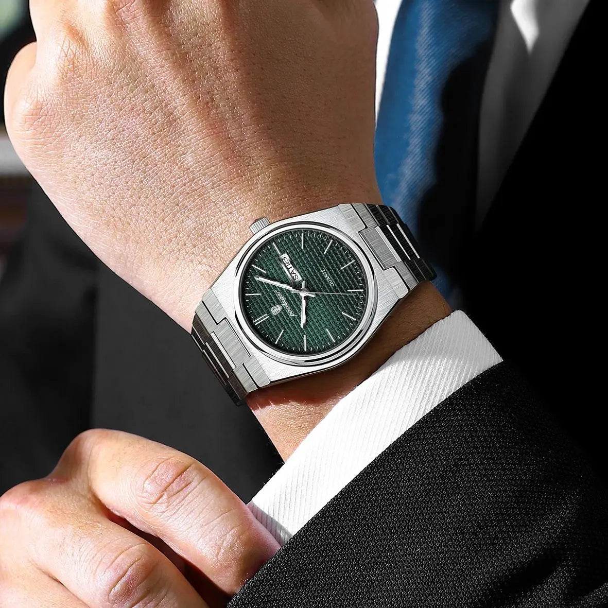 Men’s Stainless Steel Quartz Watch – Luminous, 3Bar