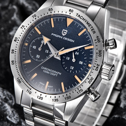 Men’s Retro Chronograph Quartz Watch With Sapphire Glass