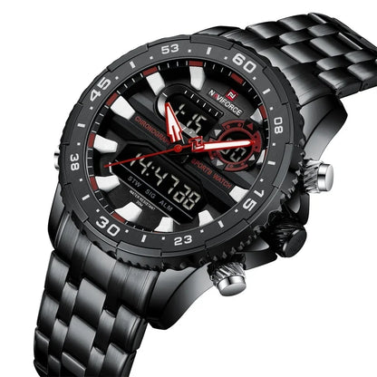 Men’s Analog-Digital Sports Watch Stainless Steel